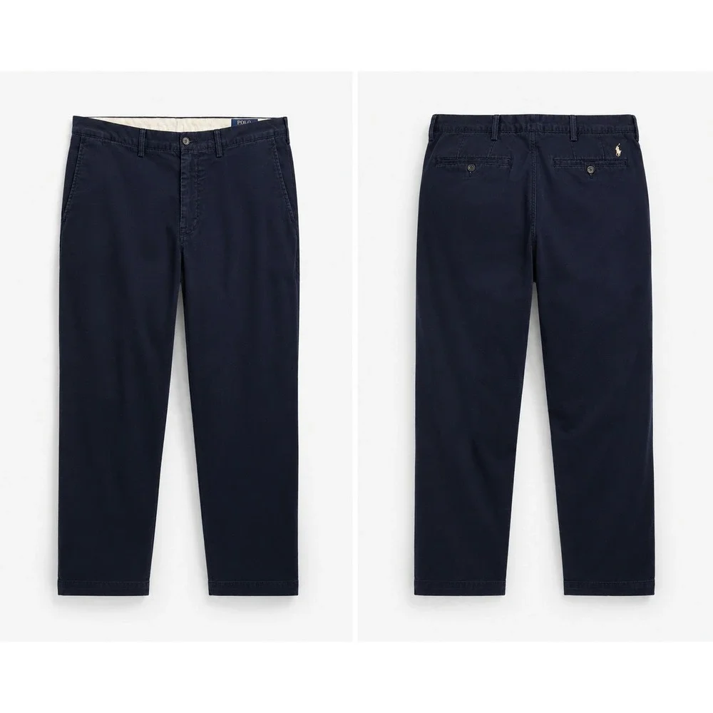 Polo Ralph Lauren Classic Fit Chino Pants 38x32 Navy Blue‎ Twill Cotton Trousers